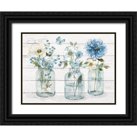 Bottled Blues Black Ornate Wood Framed Art Print with Double Matting by Finn, Livi
