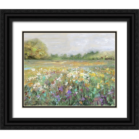 Country Meadow Black Ornate Wood Framed Art Print with Double Matting by Swatland, Sally