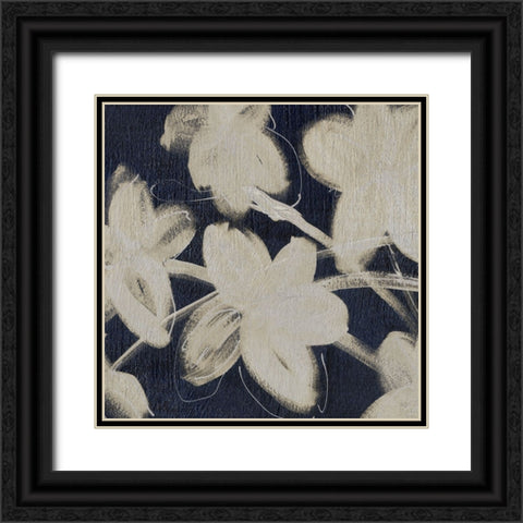 Midnight Summer Garden I Black Ornate Wood Framed Art Print with Double Matting by Jill, Susan