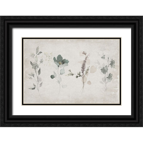 Vintage Arrangement Black Ornate Wood Framed Art Print with Double Matting by Jill, Susan