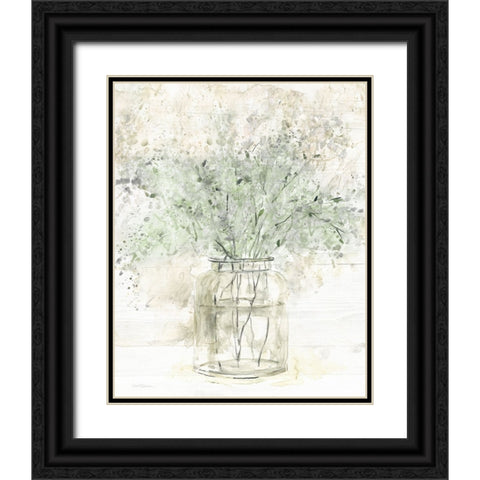 Greens of Summer II Black Ornate Wood Framed Art Print with Double Matting by Robinson, Carol