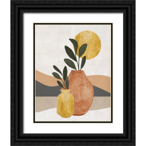 Adobe Moon II Black Ornate Wood Framed Art Print with Double Matting by Tava Studios