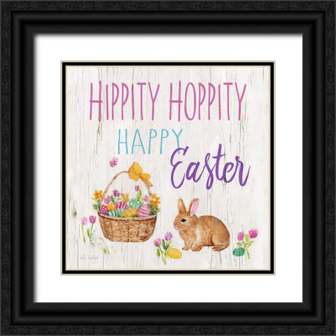 Hippity Hoppity Black Ornate Wood Framed Art Print with Double Matting by Swatland, Sally