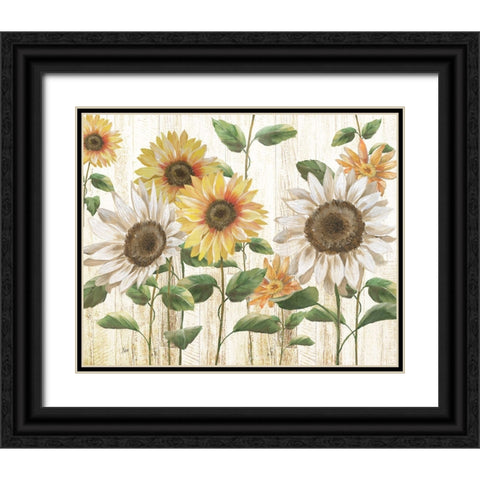 Sunflower Surprise Black Ornate Wood Framed Art Print with Double Matting by Nan