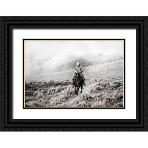 Cowboy Black Ornate Wood Framed Art Print with Double Matting by Delimont, Danita