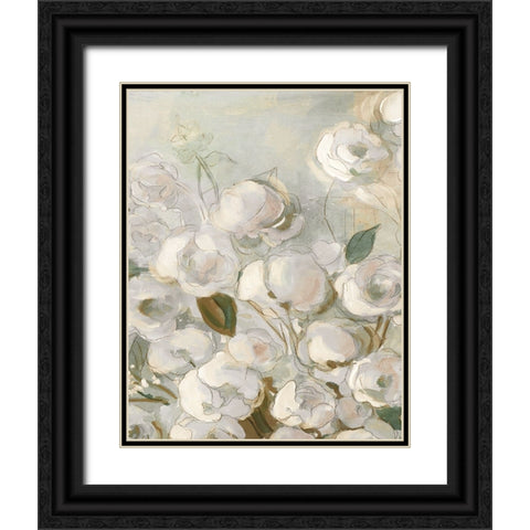 Moonlit Climbing Roses I Black Ornate Wood Framed Art Print with Double Matting by Robinson, Carol