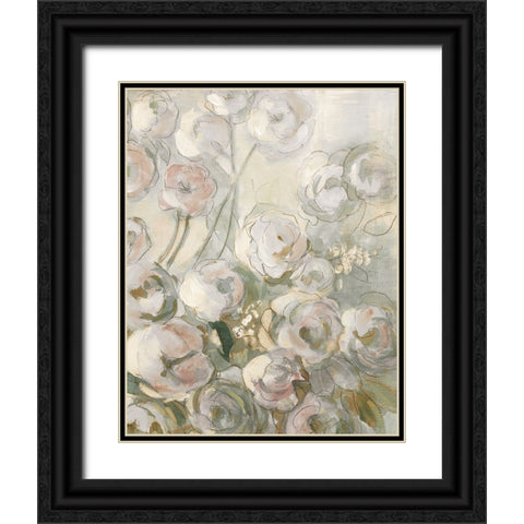 Moonlit Climbing Roses II Black Ornate Wood Framed Art Print with Double Matting by Robinson, Carol