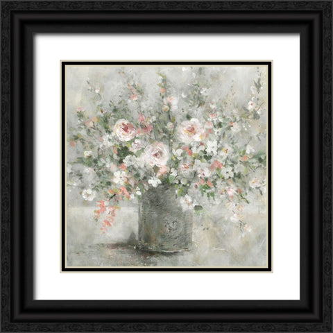 Felicitous Floral Black Ornate Wood Framed Art Print with Double Matting by Robinson, Carol