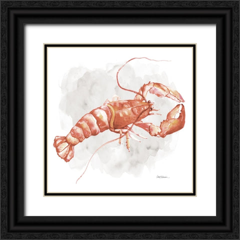 Lobster Black Ornate Wood Framed Art Print with Double Matting by Robinson, Carol