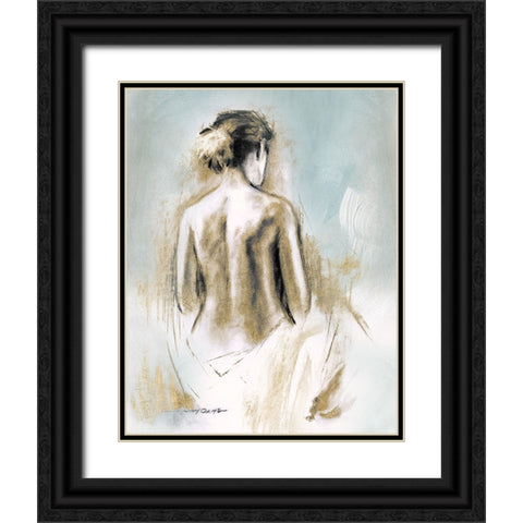 Figure in Golden Light I Black Ornate Wood Framed Art Print with Double Matting by Orme, E. Anthony