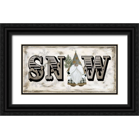 Winter Wonderland Friends Snow Black Ornate Wood Framed Art Print with Double Matting by Finn, Livi