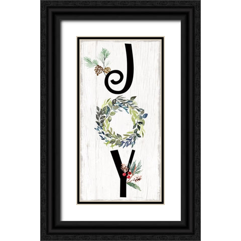 Joy Black Ornate Wood Framed Art Print with Double Matting by Brockmon, Kristen