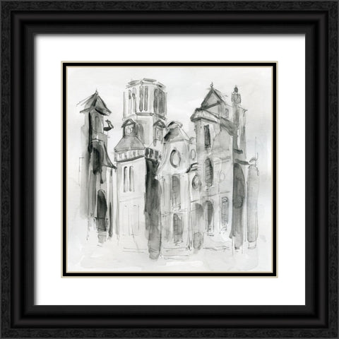 City Sketch I Black Ornate Wood Framed Art Print with Double Matting by Robinson, Carol