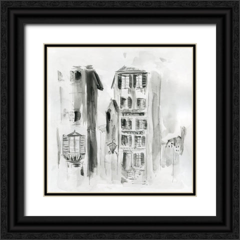 City Sketch II Black Ornate Wood Framed Art Print with Double Matting by Robinson, Carol