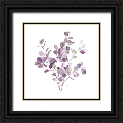 Lavender Leaves II Black Ornate Wood Framed Art Print with Double Matting by Robinson, Carol