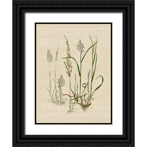 Linen Grassses II Black Ornate Wood Framed Art Print with Double Matting by Nan