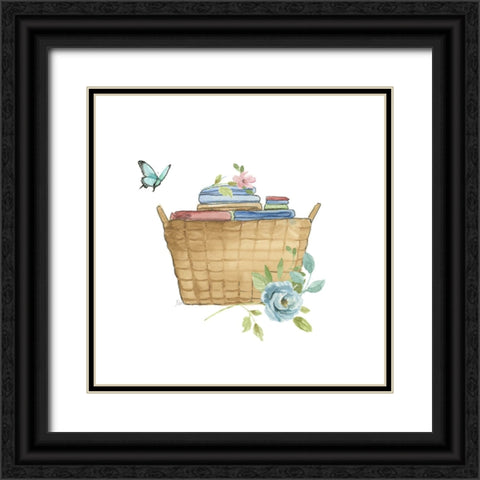 Laundry Basket Black Ornate Wood Framed Art Print with Double Matting by Nan