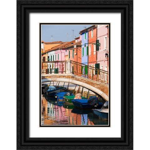 Colorful Canal Black Ornate Wood Framed Art Print with Double Matting by Delimont, Danita