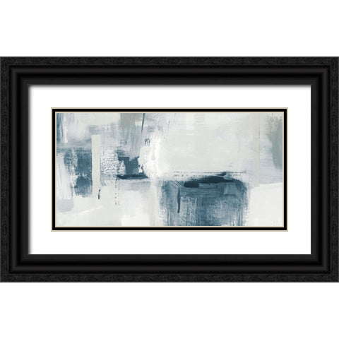 Blue Tides Black Ornate Wood Framed Art Print with Double Matting by Jill, Susan