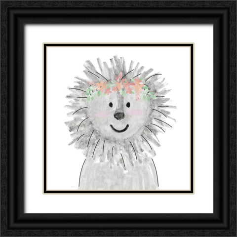 Cute Lion Black Ornate Wood Framed Art Print with Double Matting by Carpentieri, Natalie