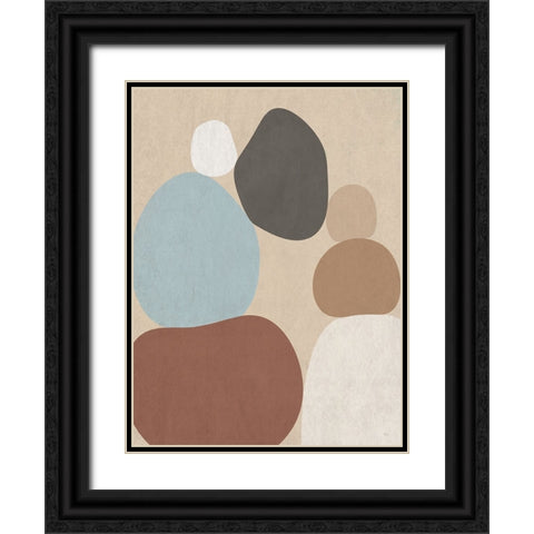 Stone Stacking Black Ornate Wood Framed Art Print with Double Matting by Jill, Susan