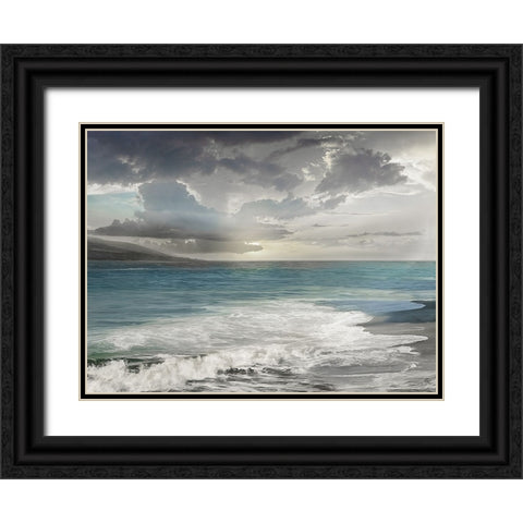 Shimmering Cove Black Ornate Wood Framed Art Print with Double Matting by Calascibetta, Mike