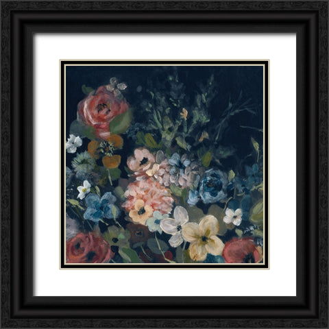 Vintage Navy Blossoms II Black Ornate Wood Framed Art Print with Double Matting by Robinson, Carol