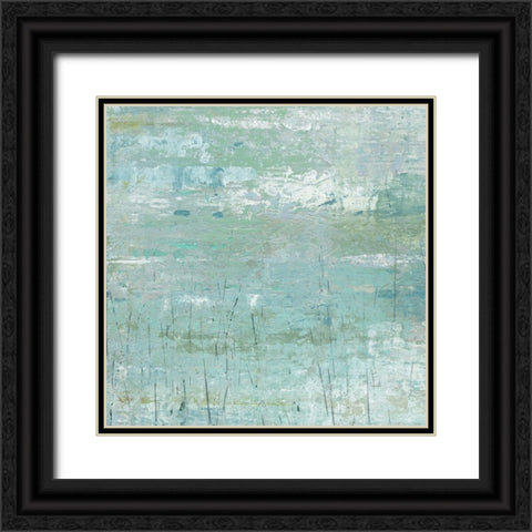 Abstract Watergarden I Black Ornate Wood Framed Art Print with Double Matting by Robinson, Carol