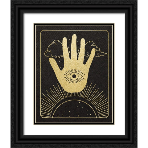 Celestial Palm Black Ornate Wood Framed Art Print with Double Matting by Santiago, Daniela