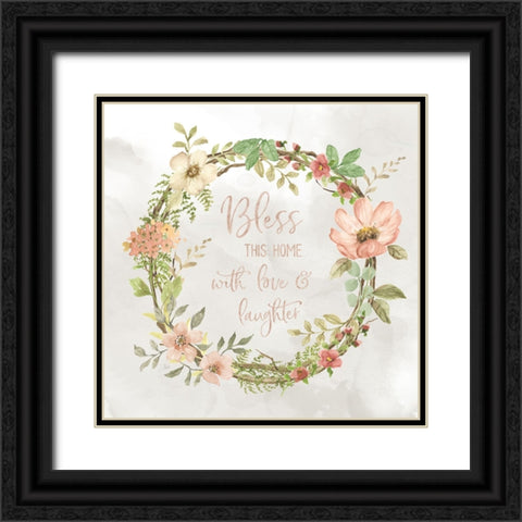 Summers Promise Wreath Black Ornate Wood Framed Art Print with Double Matting by Nan