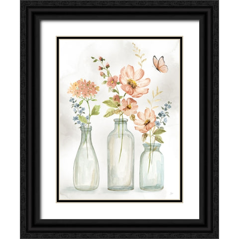 Summer Trio II Black Ornate Wood Framed Art Print with Double Matting by Nan