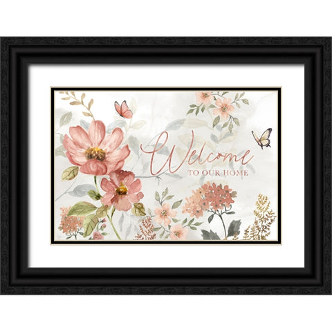 Summers Welcome Black Ornate Wood Framed Art Print with Double Matting by Nan