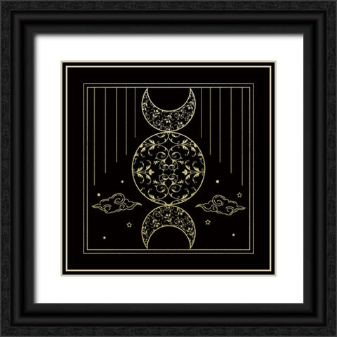 Mythical Moon I Black Ornate Wood Framed Art Print with Double Matting by Santiago, Daniela