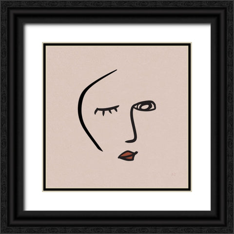 A Wink Black Ornate Wood Framed Art Print with Double Matting by Jill, Susan