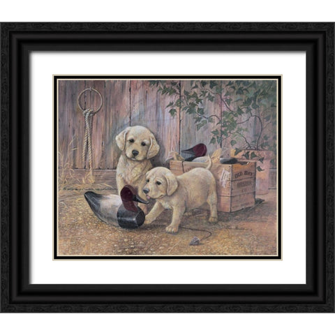 Grandpas Decoys Black Ornate Wood Framed Art Print with Double Matting by Manning, Ruane