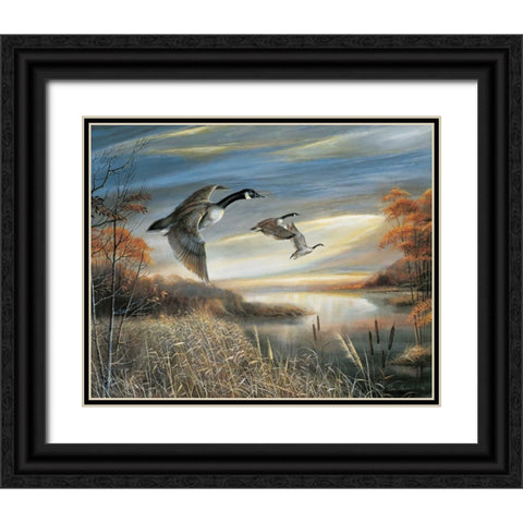 Migration South Black Ornate Wood Framed Art Print with Double Matting by Manning, Ruane