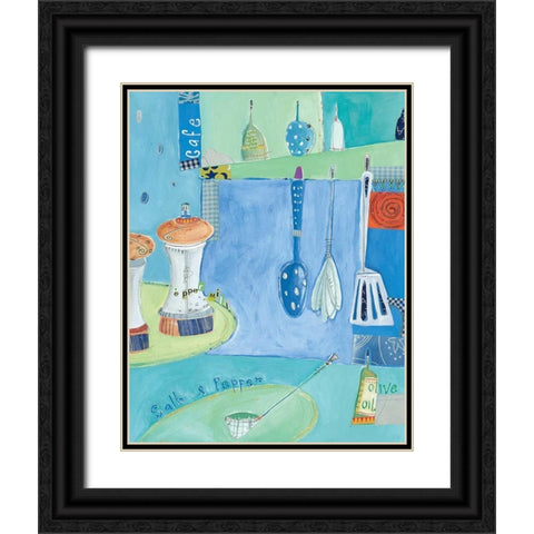 Kitchen Collage III Black Ornate Wood Framed Art Print with Double Matting by Pope, Kate and Elizabeth