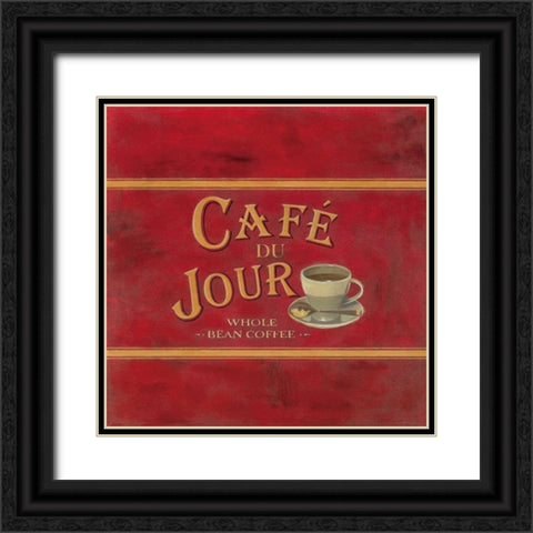 Cafe du Jour Black Ornate Wood Framed Art Print with Double Matting by Alderson, Lisa