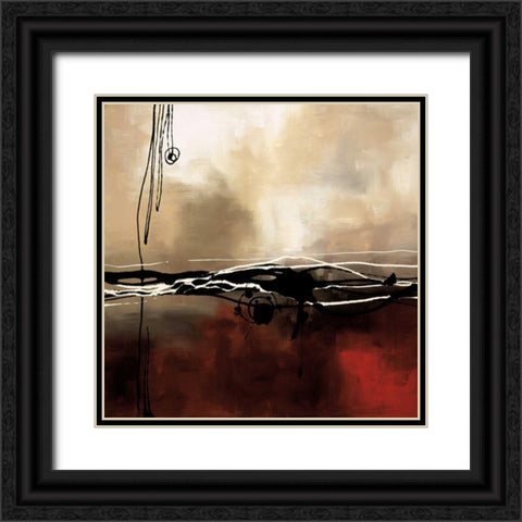 Symphony in Red and Khaki I Black Ornate Wood Framed Art Print with Double Matting by Maitland, Laurie