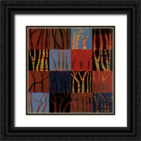Red Trees II Black Ornate Wood Framed Art Print with Double Matting by Altschuler, Gail