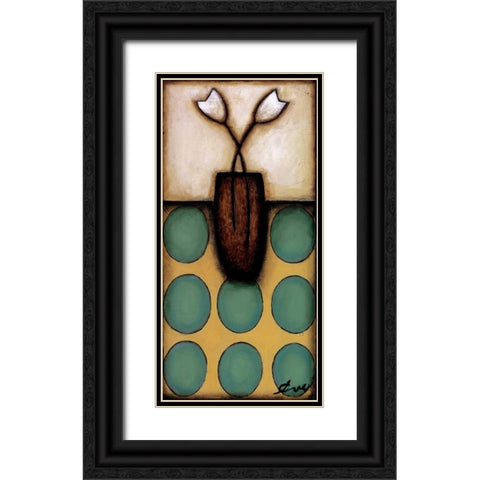 Circles Black Ornate Wood Framed Art Print with Double Matting by Eve