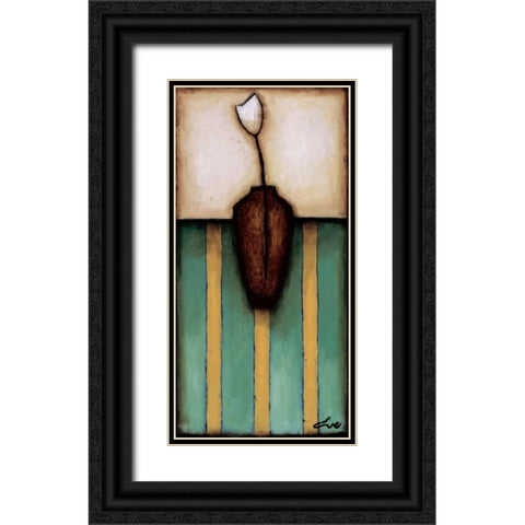 Stripes Black Ornate Wood Framed Art Print with Double Matting by Eve