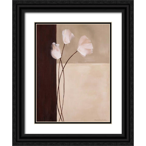 Floral Whispers II Black Ornate Wood Framed Art Print with Double Matting by Parker, Karen Lorena