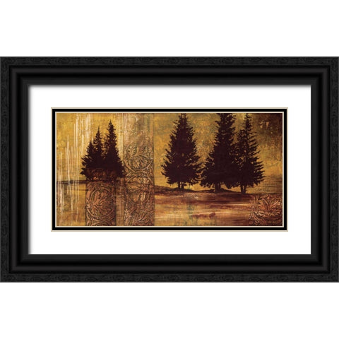 Forest Silhouettes II Black Ornate Wood Framed Art Print with Double Matting by Thompson, Linda