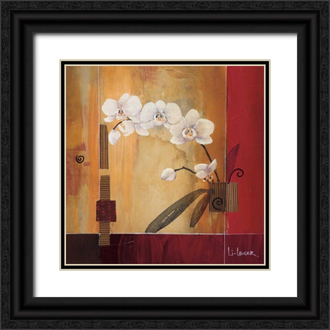 Orchid Lines II Black Ornate Wood Framed Art Print with Double Matting by Li-Leger, Don