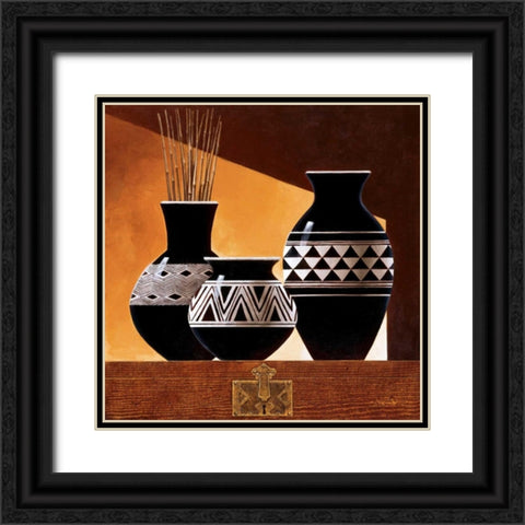 Patterns in Ebony II Black Ornate Wood Framed Art Print with Double Matting by Mallett, Keith