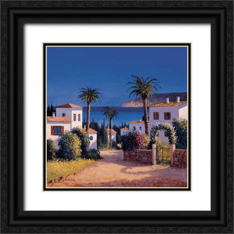 Mediterranean Morning Shadows II Black Ornate Wood Framed Art Print with Double Matting by Short, David