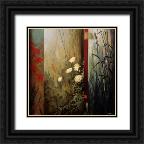 Rainforest Poppies Black Ornate Wood Framed Art Print with Double Matting by Li-Leger, Don