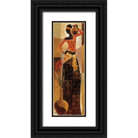 Bahiya Black Ornate Wood Framed Art Print with Double Matting by Mallett, Keith