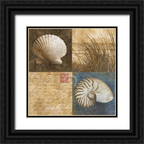Seaside Memories I Black Ornate Wood Framed Art Print with Double Matting by Mallett, Keith
